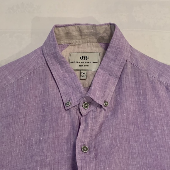 Report Collection Men’s 100% Linen Button Down Shirt - Picture 7 of 13